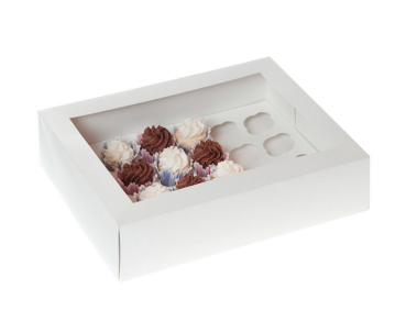 Box * 24 Mini Cupcakes * White * 2 Pieces